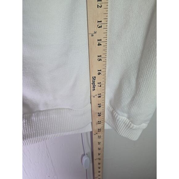 Banana republic 100% Cotton Sweater Womens Medium Cream Office Winter Cozy - Picture 5 of 6